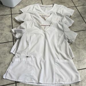 Set of three L purple label scrub tops